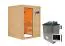 Sauna "Eivind" SET mit bronzierter Tür - Farbe: Natur, Ofen externe Steuerung easy 9 kW - 145 x 145 x 187 cm (B x T x H)