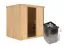 Sauna "Veli" SET mit graphitfarbener Tür - Farbe: Natur, Ofen 9 kW - 196 x 151 x 198 cm (B x T x H)