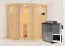 Sauna "Mika" SET mit Energiespartür und Kranz - Farbe: Natur, Ofen BIO 9 kW - 165 x 210 x 202 cm (B x T x H)
