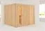 Sauna "Toivo" mit Energiespartür - Farbe: Natur - 231 x 196 x 198 cm (B x T x H)