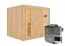 Sauna "Toivo" SET mit Energiespartür - Farbe: Natur, Ofen BIO 9 kW - 231 x 196 x 198 cm (B x T x H)