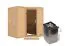 Sauna "Tjara 1" SET mit graphitfarbener Tür - Farbe: Natur, Ofen 9kW - 193 x 184 x 209 cm (B x T x H)