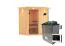 Sauna "Leevi" SET mit Klarglastür, Kranz & Ofen externe Steuerung easy 9 KW - 184 x 165 x 202 cm (B x T x H)