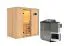 Sauna "Eeli" SET mit Klarglastür & Ofen BIO 9 kW kombi - 196 x 118 x 198 cm (B x T x H)