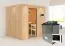 Sauna "Eemil" SET mit Klarglastür, Kranz & Ofen externe Steuerung easy 9 KW - 210 x 184 x 202 cm (B x T x H)