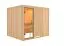 Sauna "Toivo" mit Klarglastür - Farbe: Natur - 231 x 196 x 198 cm (B x T x H)