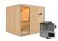 Sauna "Toivo" SET mit Klarglastür & Ofen BIO 9 kW - 231 x 196 x 198 cm (B x T x H)