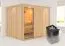 Sauna "Toivo" SET mit Klarglastür, Kranz & Ofen 9 kW - 245 x 210 x 202 cm (B x T x H)
