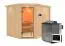 Sauna "Samu" SET mit Klarglastür, Kranz & Ofen BIO 9 kW - 245 x 210 x 202 cm (B x T x H)