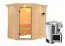Sauna "Ole" SET mit Klarglastür, Kranz & Ofen BIO 3,6 kW - 165 x 210 x 202 cm (B x T x H)