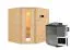 Sauna "Kirsa" SET AKTION mit Energiespartür und Ofen BIO 9 kW - 196 x 170 x 198 cm (B x T x H)