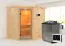 Sauna "Kirsa" SET AKTION mit bronzierter Tür, Kranz & Ofen BIO 9 kW - 224 x 184 x 202 cm (B x T x H)