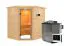 Sauna "Kirsa" SET AKTION mit bronzierter Tür, Kranz & Ofen BIO 9 kW - 224 x 184 x 202 cm (B x T x H)