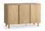 Kommode | 3 Drehtüren | Farbe: Eiche | 6 Fächer | Soft-Close Funktion | verstellbare Einlegeböden | 123 x 46 x 83 cm | Eichenholzbeine | Sideboard