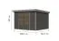 Gartenhaus aus nordischer Fichte, terragrau/graualuminium, Trapezblech-Pultdach, wetterfest, metallverstärkte-Ecken, Zylinderschloss, 2,98x2,42 m