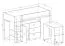 Hochbett / Kinderbett / Funktionsbett mit ausziehbarem Schreibtisch, Leiter und viel Stauraum Jura 53, Farbe: Weiß / Pink, Liegefläche: 90 x 200 cm