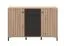 Kommode | 4 Schubladen | Farbe: Eiche Artisan / Schwarz | 2 Drehtüren | ABS-Kanten | 4 Fächer | Maße: 138 x 40 x 90 cm | Sideboard | für Wohnzimmer