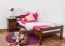 Kinderbett / Jugendbett "Easy Premium Line" K1/2n, Buche Vollholz massiv dunkelbraun lackiert - Liegefläche: 90 x 200 cm