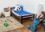 Einzelbett "Easy Premium Line" K1/2n, Buche Vollholz massiv schokobraun lackiert - Liegefläche: 90 x 190 cm