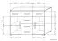 Kommode Tabubil 01, Farbe: Wenge / Grau - Abmessungen: 92 x 130 x 41 cm (H x B x T)