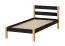 Einzelbett / Gästebett Ailina 01 in Schwarz / Eiche Natur, massives Kiefernholz, Liegefläche: 90 x 200 cm, inklusive Lattenrost, Kinderbett, Jugendbett