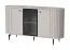 Modernes Esszimmer Komplett - Set A Annelin, 6-teilig, in Kaschmir, 1 Esstisch, 2 Kommoden, 1 TV-Unterschrank, 1 Vitrine, 1 Beistelltisch, Soft-Close