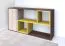 Kommode Kerema 05, Farbe: Nuss / Ulme / Gelb - Abmessungen: 85 x 160 x 41 cm (H x B x T)