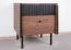 Nachtkommode Mairenke 12, Farbe: Walnuss / Schwarz matt - Abmessungen: 50 x 42 x 40 cm (H x B x T)
