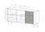 Langes Sideboard mit genügend Stauraum Sloughia 03, Farbe: Beige, drei Schubladen, vier Fächer, Maße: 81 x 163 x 38 cm, Griffe & Beine: Metall