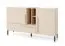 Kommode Authie 06, Beige / Eiche hell, 90 x 155 x 40 cm, mit 1 Schublade und 7 Fächern, ABS-Kanten, hochwertig verarbeitet, stabil und qualitativ hochwertig