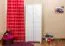 Kleiderschrank | 2 Drehtüren | 1 Fach | mit Kleiderstange | 80 cm breit | Massivholz | Farbe: Weiß Abbildung