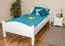 Kinderbett 100 x 200 cm | Massivholz: Buche | Weiß Lackiert Abbildung