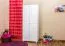 Kleiderschrank | 2 Drehtüren | 1 Fach | mit Kleiderstange | 80 cm breit | Massivholz | Farbe: Weiß Abbildung
