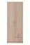 Schmaler Kleiderschrank Kovin 09, Farbe: Eiche Sonoma, zwei Schubladen, fünf Fächer, Maße: 205 x 80 x 52 cm, robust, eine Kleiderstange, ABS-Kanten