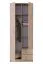 Schmaler Kleiderschrank Kovin 09, Farbe: Eiche Sonoma, zwei Schubladen, fünf Fächer, Maße: 205 x 80 x 52 cm, robust, eine Kleiderstange, ABS-Kanten
