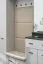 Garderobe | Spiegel | Farbe: Kaschmir / Schwarz | 4 Haken | gepolstertes Paneel | Maße: 210 x 32 x 203 cm | Kleiderschrank | 3 Schubladen