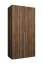 Kleiderschrank / Drehtürenschrank | Farbe: Walnuss | zwei Türen | eine Kleiderstange | 1 Meter breit |ein Fach | Griffe: Silber | Soft-Close-Funktion