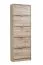 Schuhschrank im modernen Design Gradide 06, Farbe: Eiche Grau, fünf Kipptüren, ABS-Kanten, Maße: 191,5 x 67 x 28 cm, 10 Fächer, schmaler Schuhschrank