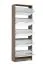 Hoher Schuhschrank Gradide 12, Spiegel-Front, Farbe: Eiche Grau, fünf Kipptüren, schlichtes Design, ABS-Kanten, Maße: 191,5 x 67 x 28 cm, 10 Fächer