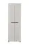 Kleiderschrank / Drehtürenschrank mit einer ausziehbaren Kleiderstange Barajevo 02, Farbe: Eiche Weiß / Schwarz, Maße: 195,5 x 67 x 40 cm, zwei Türen