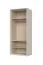 Drehtürenschrank mit Rahmen Neiafu 29, Farbe: Kaschmir, Maße: 226 x 97 x 60 cm, eine Kleiderstange, drei Einlegeböden, Soft-Close-Funktion, verstellbare Füße