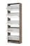 Hoher Schuhschrank Gradide 12, Spiegel-Front, Farbe: Eiche Grau, fünf Kipptüren, schlichtes Design, ABS-Kanten, Maße: 191,5 x 67 x 28 cm, 10 Fächer