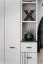 Garderobe | Spiegel | Farbe: Kaschmir / Schwarz | 4 Haken | gepolstertes Paneel | Maße: 210 x 32 x 203 cm | Kleiderschrank | 3 Schubladen