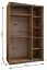 Kleiderschrank / Schiebetürenschrank | 245,5 x 150 x 64 cm | 2 Kleiderstangen | 2 Schiebetüren | 6 Einlegeböden | Soft-Close | Farbe: Eiche Artisan