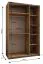 Kleiderschrank / Schiebetürenschrank | ABS-Kantenschutz | 245,5 x 150 x 64 cm | 6 Fächer | 2 Kleiderstangen | 2 Schiebetüren | Soft-Close | Farbe: Schwarz
