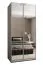 Kleiderschrank / Schiebetürenschrank | 245,5 x 120 x 64 cm | 6 Fächer | 6 Einlegeböden | 2 Schiebetüren | Soft-Close | 2 Kleiderstangen | Farbe: Kaschmir