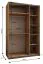 Kleiderschrank / Schiebetürenschrank | Spiegel | 245,5 x 150 x 64 cm | Soft-Close | Farbe: Schwarz | 2 Kleiderstangen | 2 Schiebetüren | 6 Fächer