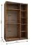 Kleiderschrank / Schiebetürenschrank | Farbe: Schwarz | 6 Fächer | 2 Kleiderstangen | 245,5 x 150 x 64 cm | Soft-Close | Spiegel | 2 Schiebetüren