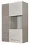 Hängevitrine Colmenar 02, Farbe: Eiche / Sand Glanz - Abmessungen: 99 x 65 x 27 cm (H x B x T)
