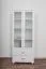 Kleiderschrank Kiefer Vollholz massiv weiß lackiert Columba 02 - Abmessung 195 x 80 x 50 cm
